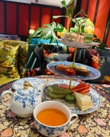 糖蒸栗粉糕的照片